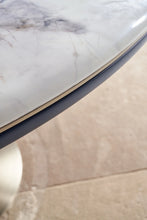 Load image into Gallery viewer, ITALIAN MINIMALIST CRYSTAL MARBLE DA3-050-5 ROUND DINING TABLE
